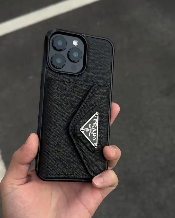 普拉達金屬立標卡包手機殼